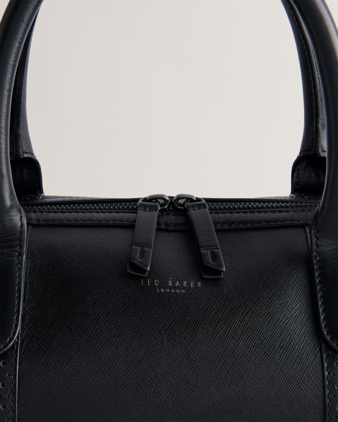 Sac en Cuir Ted Baker Textured Saffiano Holdall Noir Homme | HVZ-43902297